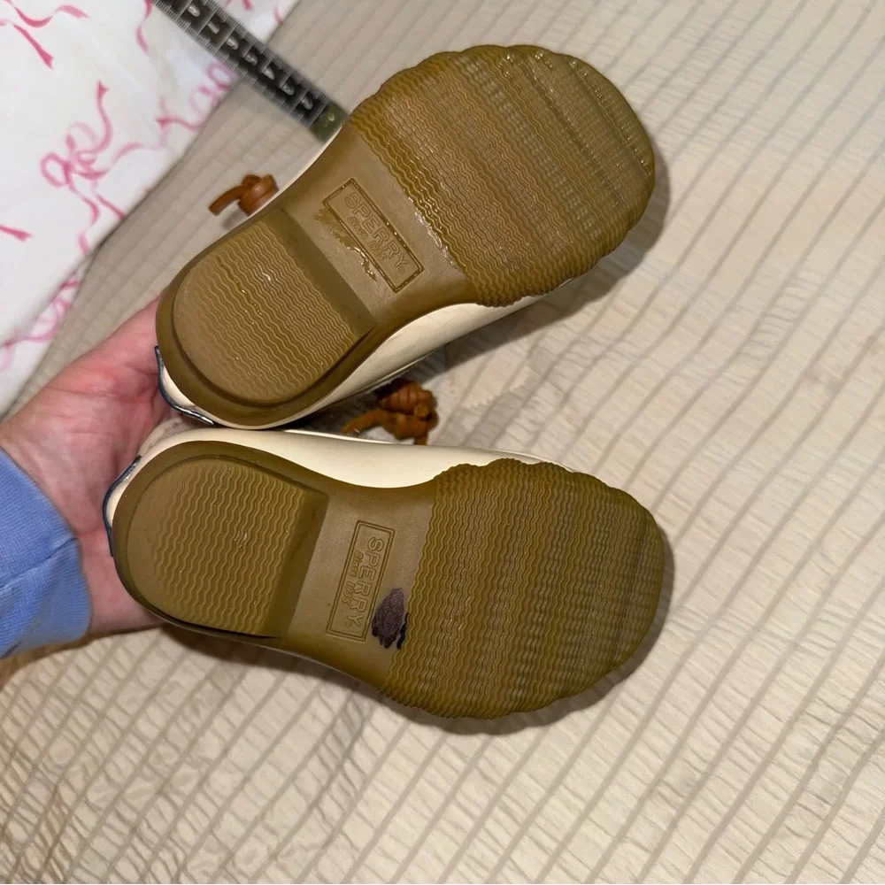 Tiny Cream Sperry Saltwater Preppy Boots 6 infant